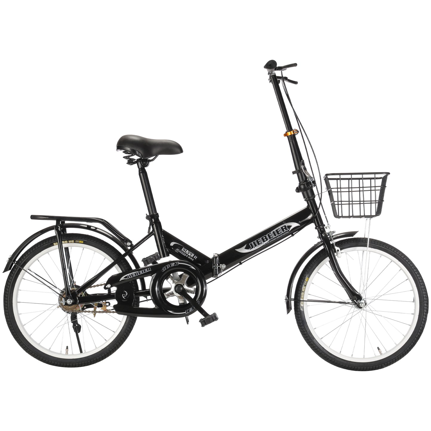 JIEBEIER 自転車 折りたたみ自転車 20インチ 軽量 小径車 防滑タイヤ 高炭素鋼フレーム リアキャリア付き キャリパーブレーキ 男性 女性 初心者 通勤 通学 街乗り JZXC-01