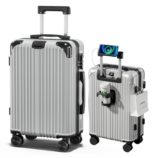 スーツケース 機内持ち込み キャリーケース USBポート付き キャリーバッグ カップホルダー付き 隠しフック機能 多機能 大型 超軽量 静音 ダブルキャスター 耐衝撃 360度回転 軽量 ビジネス 修学 泊まる 旅行 出張 /(機内持込/Sサイズ(1-3泊)Mサイズ (4~6泊))14