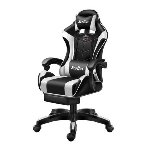 PikPokゲーミングチェア gaming chair デスクチェア 高耐久PUレザー 140度リクライニング 在宅 リモート (2025, 黒白)