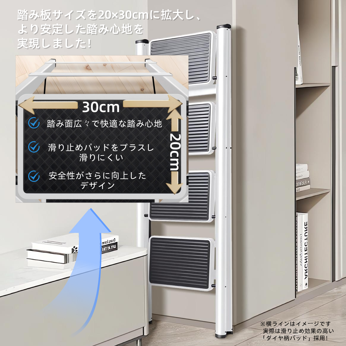 【昇匠】脚立 折りたたみ ステップスツール 軽量設計 耐荷重125KG 滑り止め付き 踏み台 組立不要 収納可能
