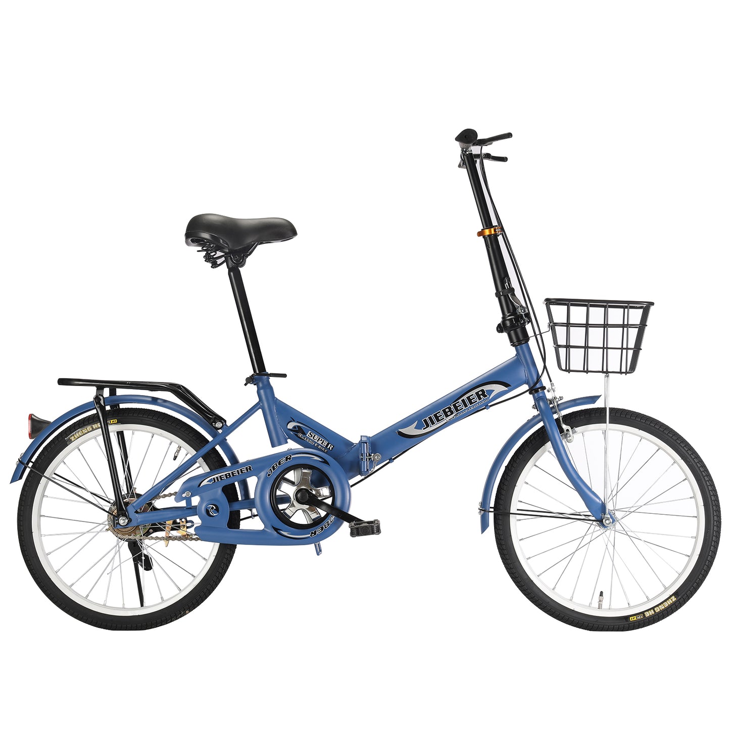 JIEBEIER 自転車 折りたたみ自転車 20インチ 軽量 小径車 防滑タイヤ 高炭素鋼フレーム リアキャリア付き キャリパーブレーキ 男性 女性 初心者 通勤 通学 街乗り JZXC-01