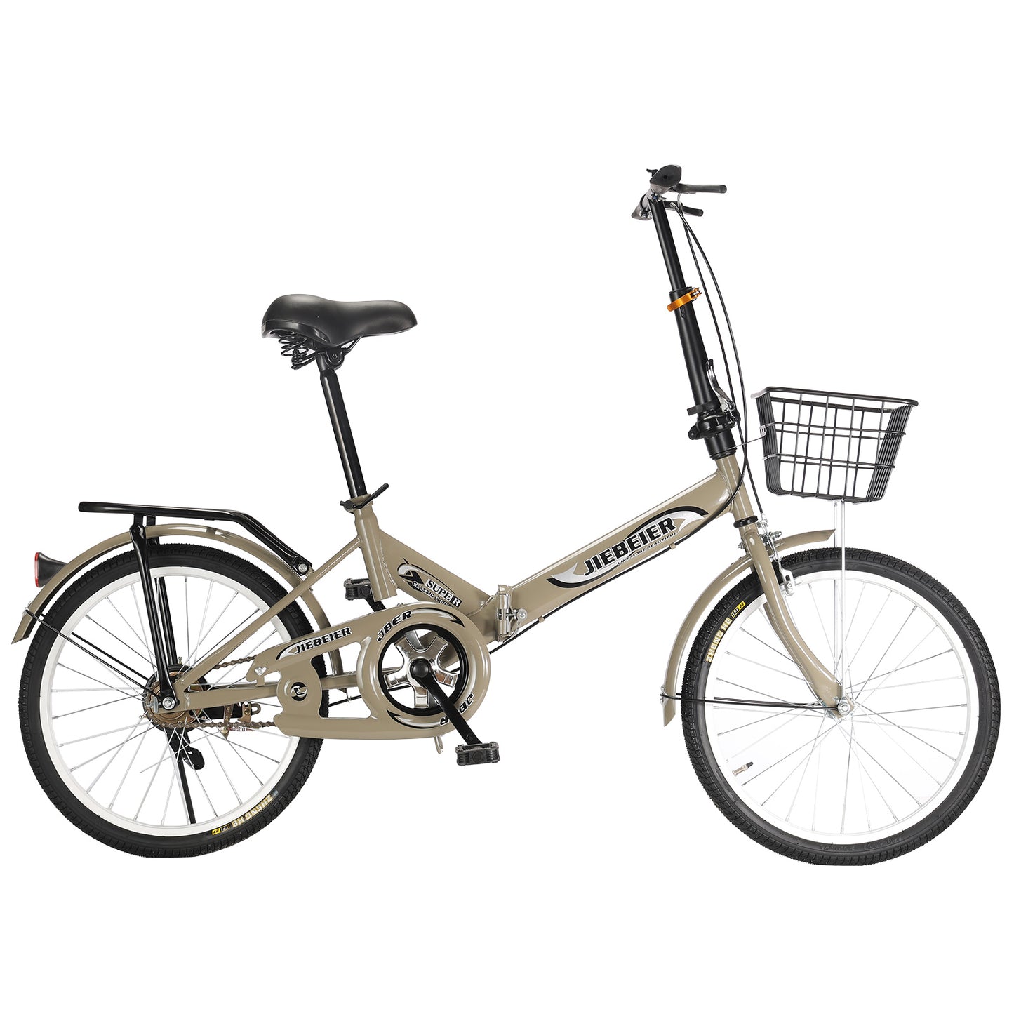 JIEBEIER 自転車 折りたたみ自転車 20インチ 軽量 小径車 防滑タイヤ 高炭素鋼フレーム リアキャリア付き キャリパーブレーキ 男性 女性 初心者 通勤 通学 街乗り JZXC-01