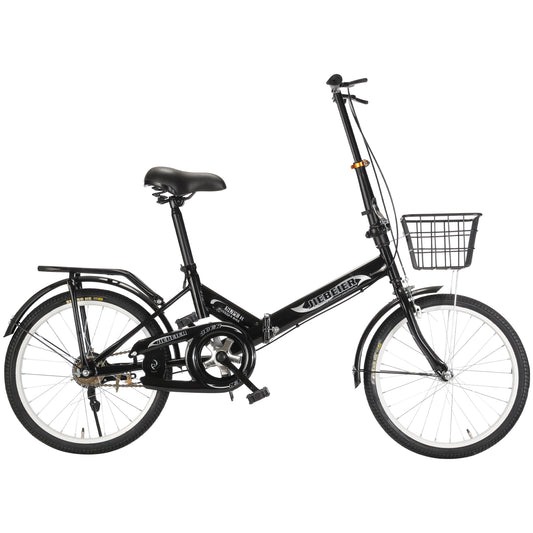 JIEBEIER 自転車 折りたたみ自転車 20インチ 軽量 小径車 防滑タイヤ 高炭素鋼フレーム リアキャリア付き キャリパーブレーキ 男性 女性 初心者 通勤 通学 街乗り JZXC-01