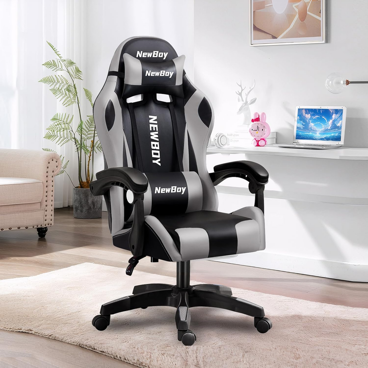 NewBoy ゲーミングチェア gaming chair オフィスチェア オットマン オフィス ゲーム用 リクライニング デスク/パソコンチェア 疲れない 椅子 テレワーク 06