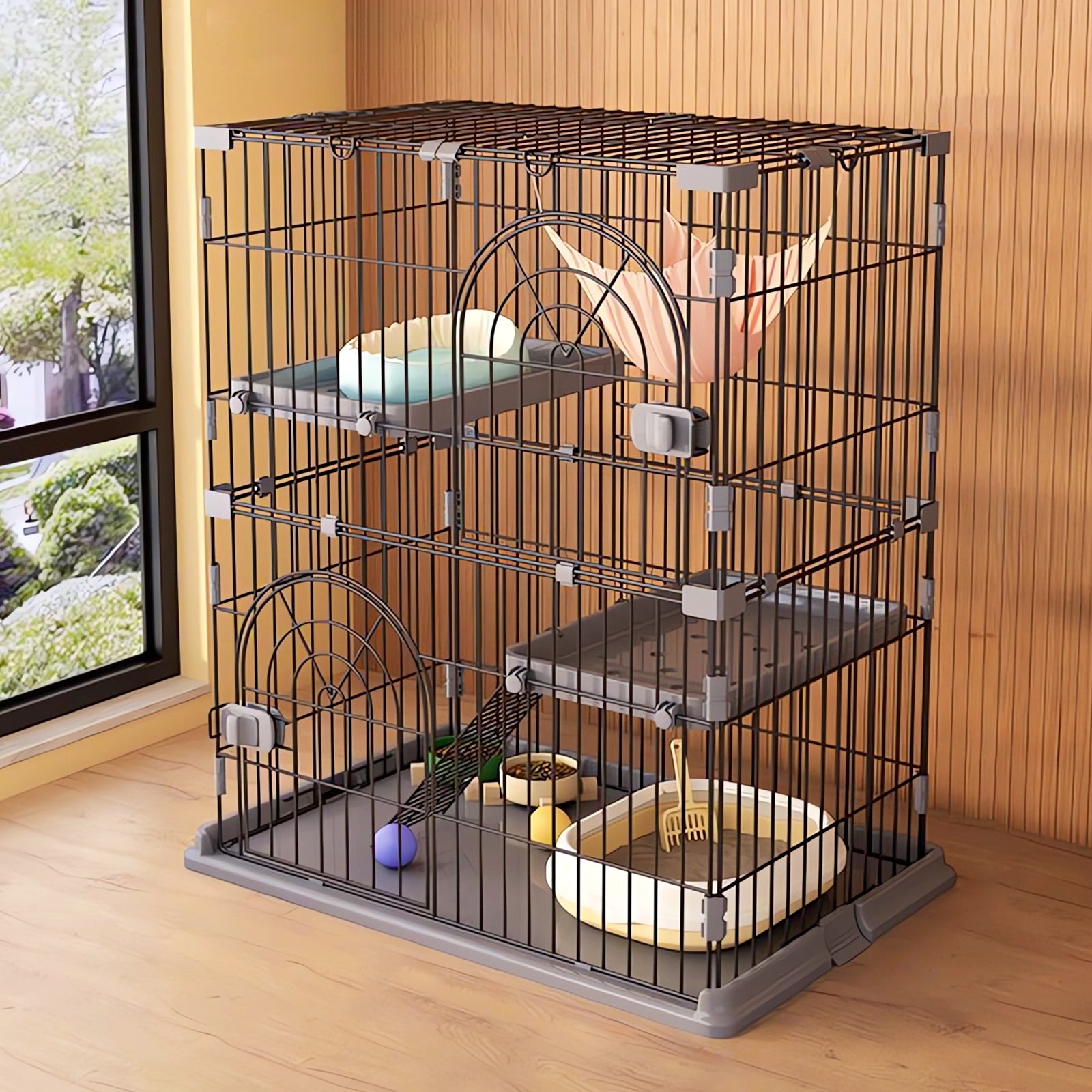 組み立て簡単！ちょうどいいサイズの猫ケージ Amazon.co.jp: 猫 ケージ 大型DIYコンビネーション脱走防止 ペット