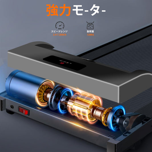 WAVE MOON ルームランナー ランニングパット ウォーキングマシン 健康器具 静音 タブレットスタンド付き 家庭用フィットネス機器 折りたたみ式
