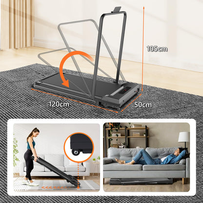 WAVE MOON ルームランナー ランニングパット ウォーキングマシン 健康器具 静音 タブレットスタンド付き 家庭用フィットネス機器 折りたたみ式