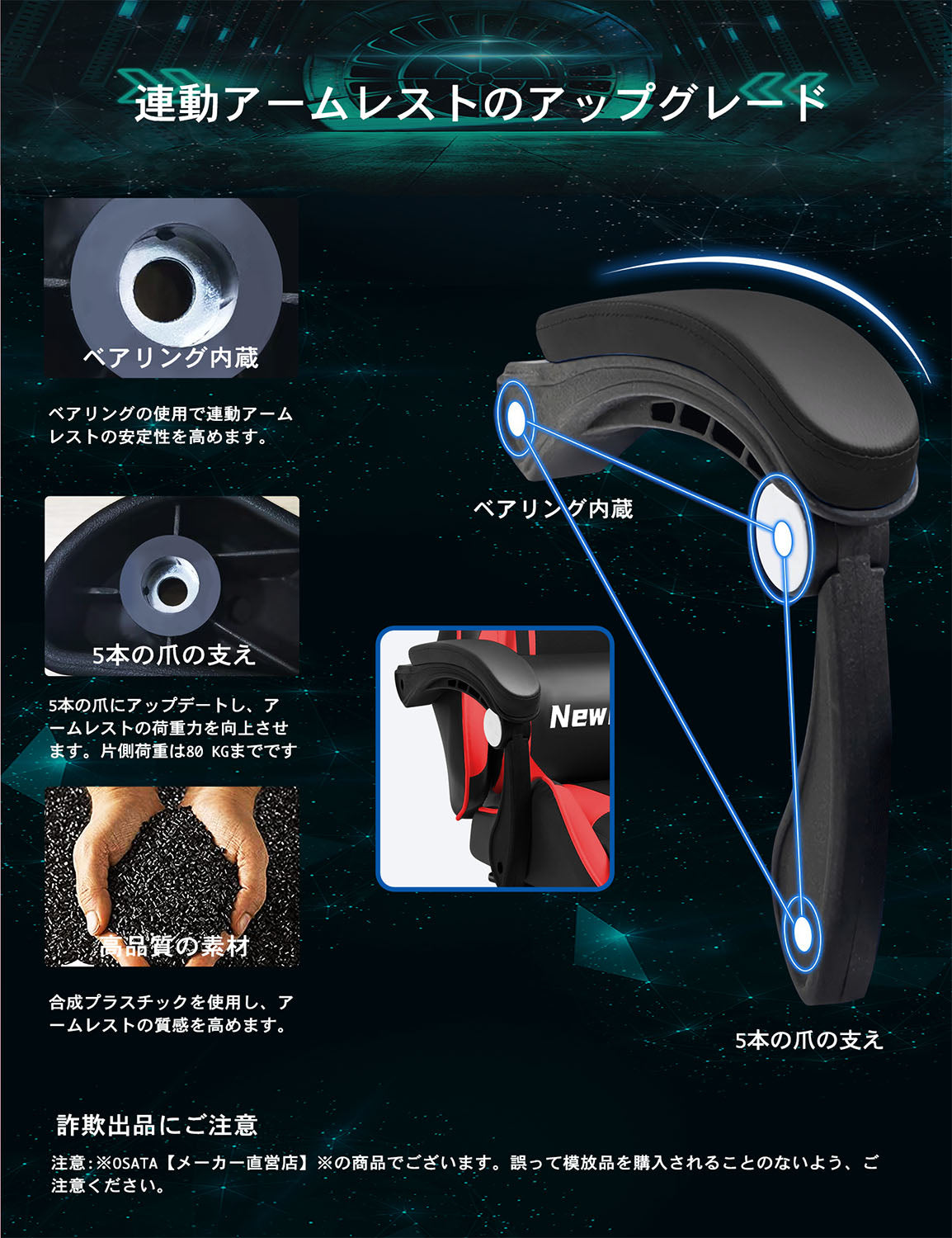 NewBoy ゲーミングチェア gaming chair オフィスチェア オットマン オフィス ゲーム用 リクライニング デスク/パソコンチェア 疲れない 椅子 テレワーク 06