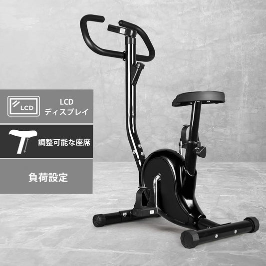 フィットネスバイク エアロバイク 家庭用 スピンバイク 静音 トレーニング ダイエット器具 サドル・ハンドル調節可能 エクササイズマシン 電子ディスプレイ付き